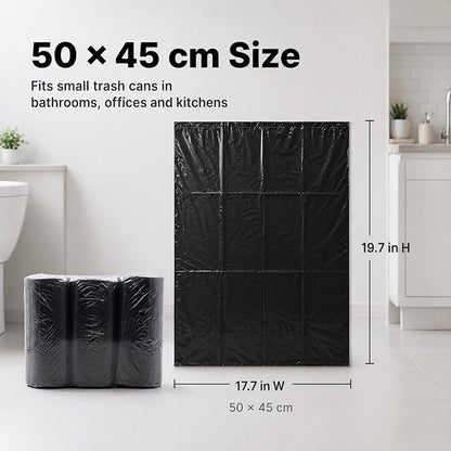 4 Gallon Small Trash Bags 105 Count Tear & Leak Resistant Small Garbage Bags For Bathroom White Trash Can Liners - 40% Thicker competitor brands roll bags