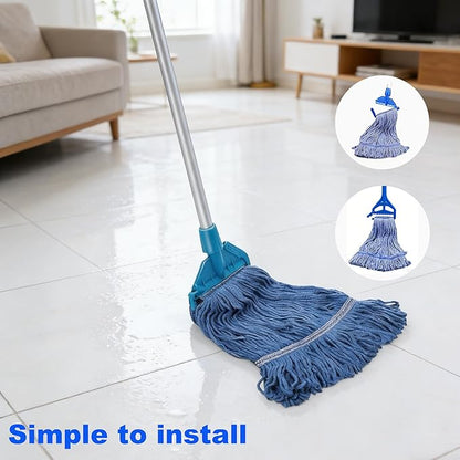 Commercial Mop Head Replacement 6 Pack, Heavy Duty Cotton Mop Heads, Super Absorbent & Washable Floor Cleaning Mop Refills for Cleaning Services, Offices & Home Use