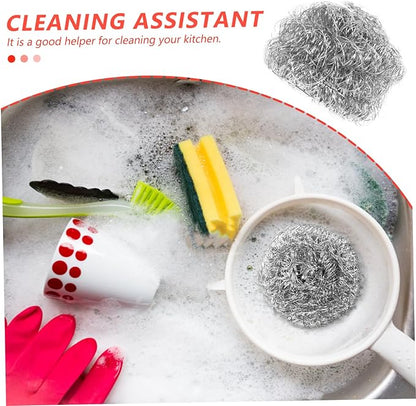 PRETYZOOM Stainless Steel Kitchen Cleaning Balls Dish Washing Tool for Effortless Pot Pan and Dish Cleaning Non Scratch Scourers for Practical Kitchen Use
