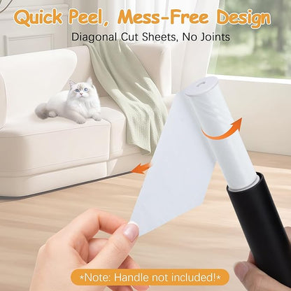 Lint Roller Refill Compatible with Flint,Extra Sticky Retractable Lint Refills Replacement Compatible with Flint,30 Sheets per Roll(Pack of 10,Total 300 Sheets)(No Roller Handle)