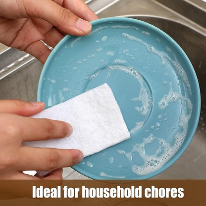 Hoolerry 40 Pcs White Scrub Pads Light Duty Scouring Non Woven Pad Non Scratch Abrasive Hand Multipurpose Scouring Sponge Multi Surface Scrubber Pads for Cleaning Polishing Home(4.5 x 10 Inch,White)