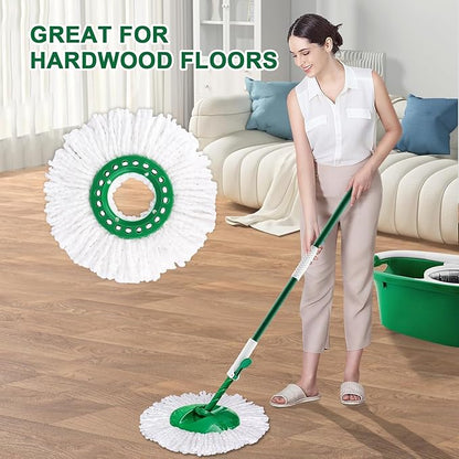 Mop Head Replacement for Libman Tornado Spin Mop System, Resuable Microfiber Mop Refill Pad, Easy to Replace, Machine Washable - White（3 Pack）