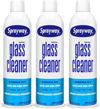 Sprayway Streakless Glass Cleaner 19 Ounce (Pack of 3) Made in USA, Blue and White (Package may vary)