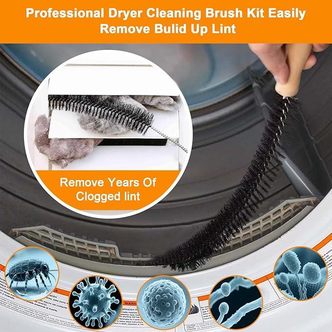 Xixter 7 Pcs WH01X35719 Lint Filter Replacement Kit for GE Profile Washer Dryer PFQ97HSPVDS, GE Washer Dryer Foam Filter with Vent Brushes,Hand Washable and Reusable