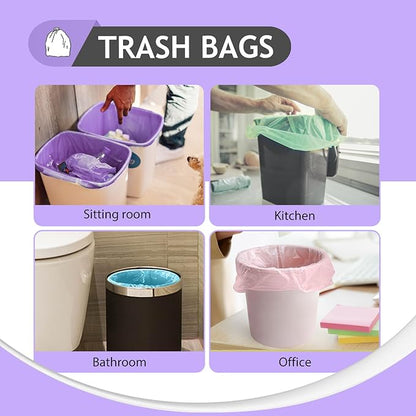 Teivio Small Trash Bags 4 Gallon 160 Counts Clear Colorful Garbage Bags, Bathroom Trash Can Bin Liners, Plastic Bags for home office kitchen, fit 12-15 Liter, 3,3.5,4.5 Gal, Colorful