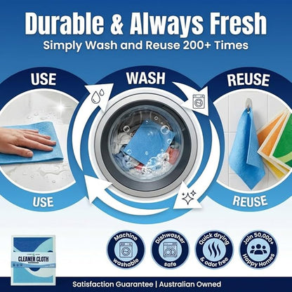 Lucent Globe Swedish Dishcloths for Kitchen (3-Pack) – Reusable, Eco-Friendly Sponge Cloths Replace 15 Paper Towel Rolls – Plant-Based, Machine Washable, Super Absorbent & Compostable Cleaning Cloths