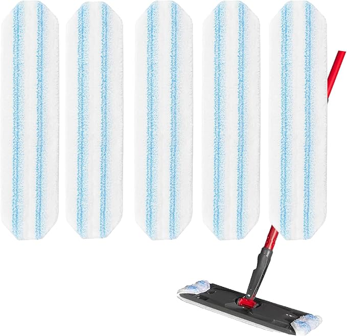 5-Pack Replacement Mop Pads for O-Cedar H2prO/ Vileda H2prO Flat Mop System | Washable Reusable Microfiber Pads