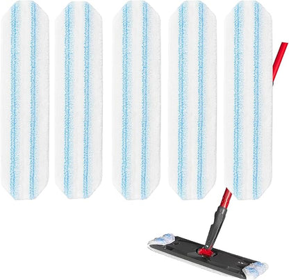 5-Pack Replacement Mop Pads for O-Cedar H2prO/ Vileda H2prO Flat Mop System | Washable Reusable Microfiber Pads