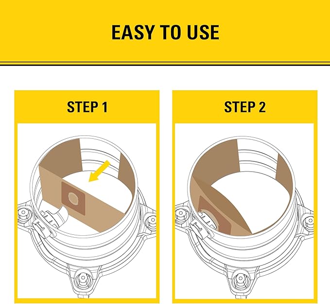 3 Pack STANLEY Disposable Filter Bag 25-1228, for 1-3.5 Gallon Wet/Dry Vacuum, Dust Bag Compatible with STANLEY SL18136