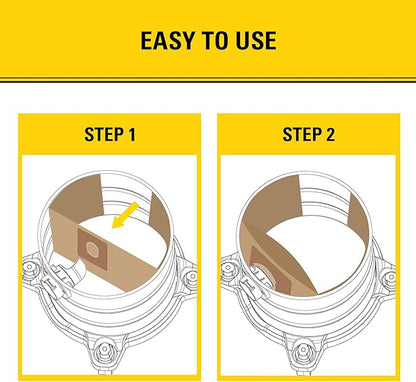 Stanley 25-1230 4-5 Gallon Disposable Filter Bag for Wet/Dry Vacuums, 3-Pack