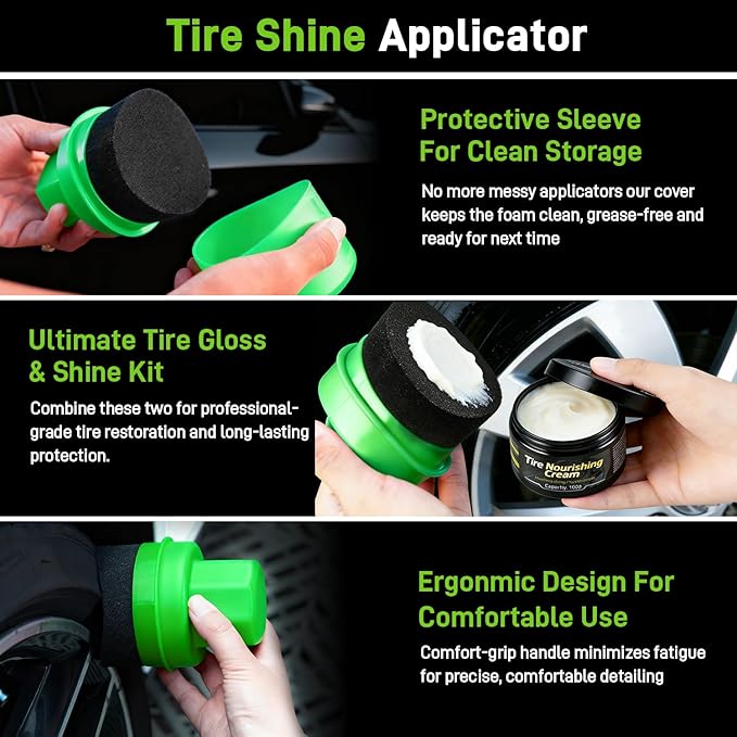 XINDELL Car Wheel Brush kit, 7PCS Tire Brush Set, Wheel Cleaner Brush, Soft-bristled Rim Cleaner Brush, Tire Shine Applicator Pad, Car Detailing Brushes, Wheel Brushes for Cleaning Wheels,Tires