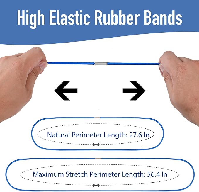 Garbage Can Rubber Bands, Fits 13-30 Gallon Bins, Heavy-duty Trash Can Bands to Hold Garbage Bags in Place, Trash Bag Holder Band with High Elasticity, Set of 3 in Black, Blue, and Green