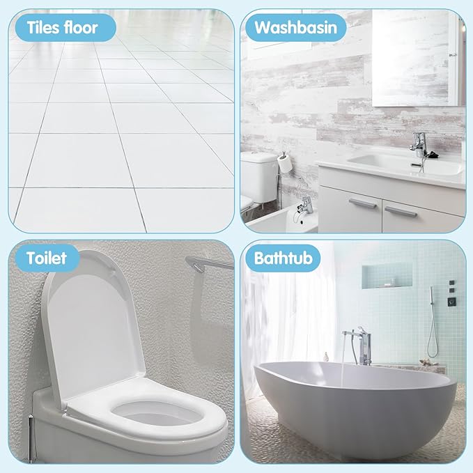 SHENLIU 12 Pack Soft Toilet Bowl Brush 15 Inches Long Plastic Handled Bowl Swab Brush, Soft Toilet Brushes for Dead Corner Silk Scrubber for Toilet Bowls, Washbasin, Bathtub & Tiles (White)