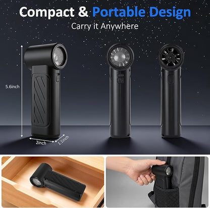 Compressed Air Duster, 130,000RPM Ultra-Powerful Cordless Electric Air Duster with 4000mAh Rechargeable Battery, 3-Gear Adjustable Air Blower for Keyboard, Computer, Car, Home Cleaning