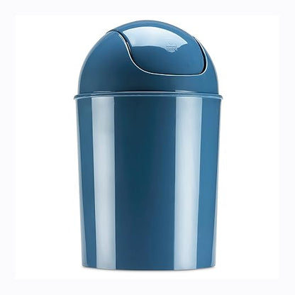 Umbra 1.25 Gallon Mini Waste Can with Removable Swing-Top Lid - Small Garbage Bin for Kitchen, Bathroom, Bedroom, Office - Compact Trash Can Fit Under Tables & Counters - Blue