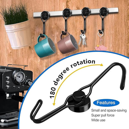 LOVIMAG Hooks, 30lbs+ Magnetic Magnet Hook 2026 Cruise Cabin Ship Essentials Heavy Duty Strong Refrigerator Fridge Hanging for Classroom Beach Vacation Kitchen Grills Home Mug Hanger (6 Pack)