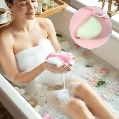 8 PCS Soap Mesh Bag, Multicolor Bar Soap Saver Bags Soft Soaps Sleeve Portable Soaps Mesh Bags with Drawstring for Men Women Shower Facial Body Cleaning