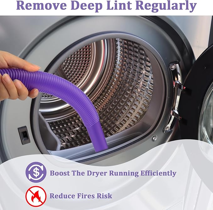 RTop Dryer Vent Lint Removal Tool Vacuum Hose for Dyson Gen5 V15 V15s V12 V11 V10 V9 V8 V7 Detect Outsize Slim Absolute Cyclone Dryer Vent Cleaner Kit Nozzle Crevice Flexible Attachments Hose
