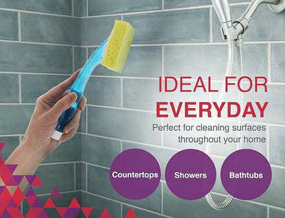 Arrow Home Products Dish Sponge w/Soap Dispenser Handle & 2 Refill Sponges - Fillable Dish Wand for Quick, Convenient Cleaning - Made in USA - Easy to Refill, Built-In Scrubber, For Dishes & Pans