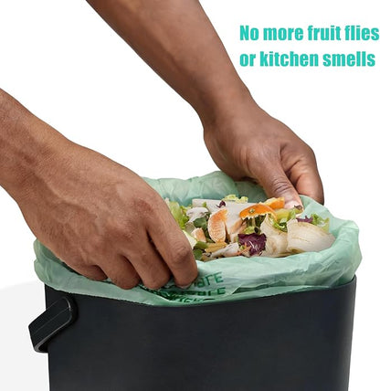 7-Liter Compost Bin Kitchen Countertop Trash Can with Lid - Odorless Compost Bin Outdoor with Filters(Dark Gray)