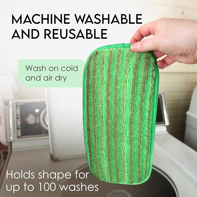 Reusable Floor Mop Pads - 8 Pack Swiffer Wet Jet Compatible Refills - Machine Washable, 12-inch Microfiber Mop Swiffer Wet Pads - Eco-Friendly Household Cleaning Supplies