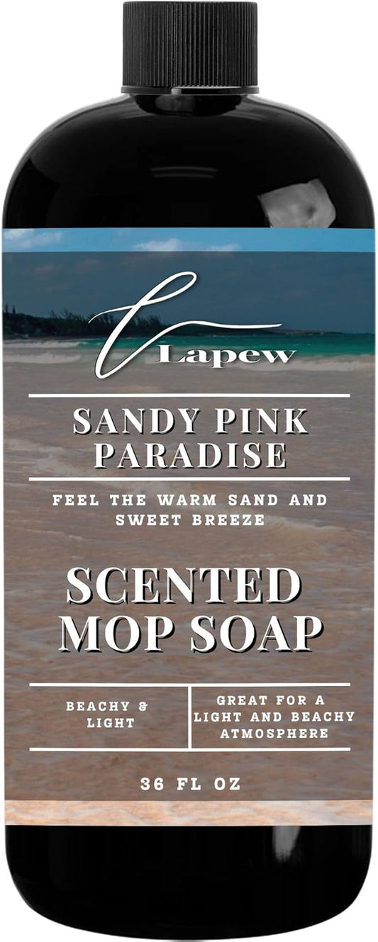 Lapew Sandy Pink Paradise Scented Mop Soap - Luxury Floor Cleaner Concentrate for Mopping Tile, Laminate, Vinyl & Hardwood | Streak-Free, Low-Foam | 36 oz