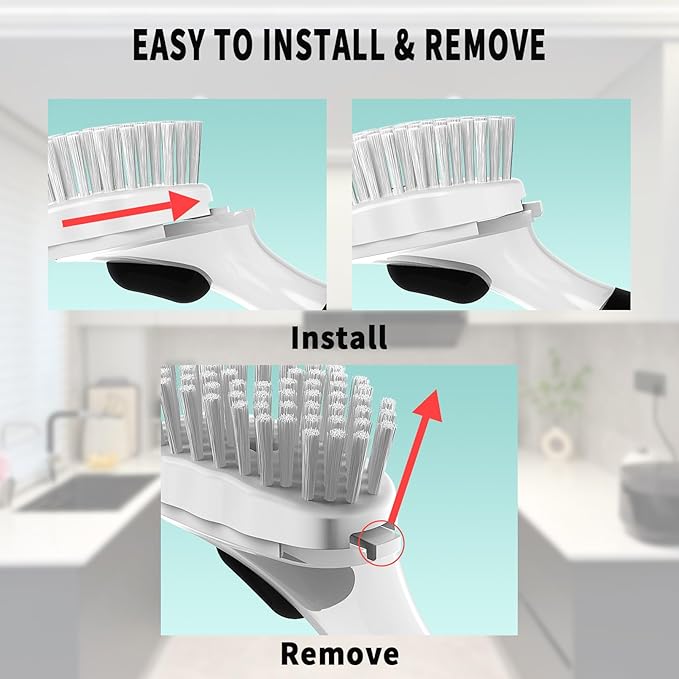 Dish Brush Refill Head for OXO Soap Dispensing Dish Brush, 6 Pack Dishwashing Brush Head Replacement, White