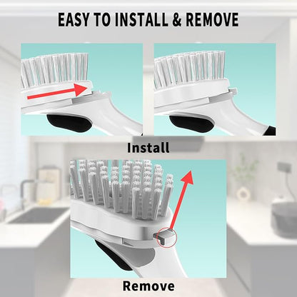 Dish Brush Refill Head for OXO Soap Dispensing Dish Brush, 6 Pack Dishwashing Brush Head Replacement, White