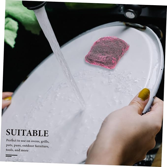 10 Pack Stainless Steel Scrubbers Heavy Duty Cleaning Sponges for Kitchen Bathroom Grills Pots Pans Durable Steel Wool Utensil Cleaning Pads Easy to Rinse Wash