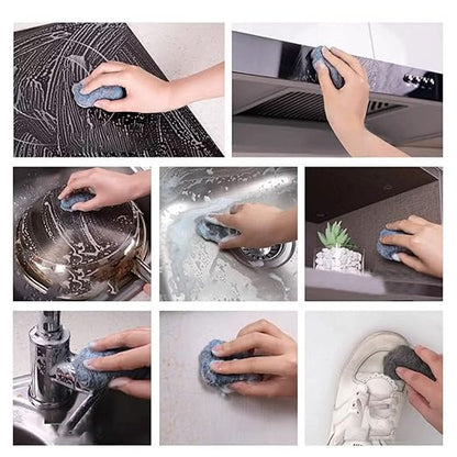 10 PK Steel Wool Soap Pads - Metal Scouring Cleaning Pads for Dishes, Pots, Pans, and Ovens - Pre-Soaped scrubbing Pad for Easy Cleaning of Dishes, Pans, Ovens and Pots (Blue, 8x6x2cm)
