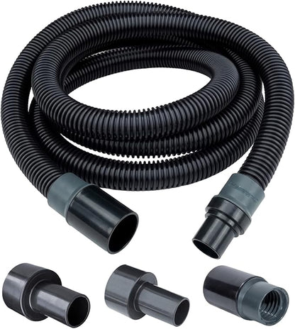 POWERTEC 70175 10 Ft. Dust Collection Hose Kit with 5 Fittings for Woodworking Power Tools Home and Wet/Dry Shop Vacuums