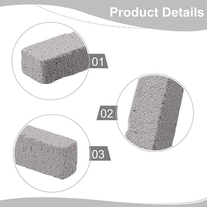 Pumice Scouring Pad Cleaner Set with Handle for Toilet Bowl, for TILE, Kitchen and Grill Stain Removal, 2 Pack