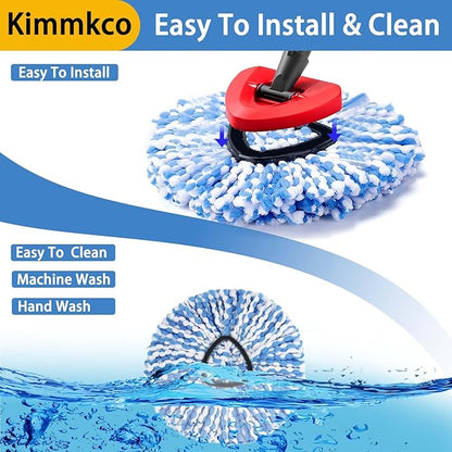 6 Pack Spin Mop Head Replacement for O Ceda RinseClean Spin Mop Refill, Mop Replace Head for Only 2-Tank System, Fluffy Microfiber, Deep Cleaning Machine Washable