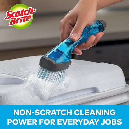 Scotch-Brite Kitchen Brush Kit - Glass and Water Bottle Brush & Advanced Soap Control Dishwand Brush - Scrub Brushes for Cleaning Kitchen and Washing Dishes