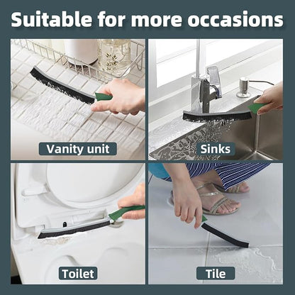 TQRR Toilet Brush, 2 Pcs Bathroom Cleaning Brush, Toilet Scrubber, Deep Toilet Bowl Brush with Hanging Hole, Multifunctional Gap Cleaning Brush, Bristles for Kitchen Sinks, Tub,Shower (2, Green)