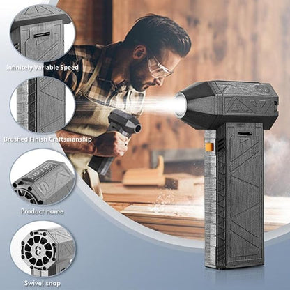 Handheld Dry Blower,130000RPM Powerful Cordless Air Blower,Turbo Powered Mini Portable Blowerfor Car Cleaning