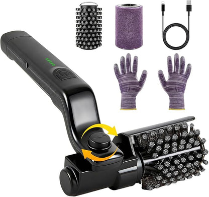 Electric Grill Brush with Rotary180°Adjustable Brush Head for BBQ,3-Speed Setting,Rechargeable,90Mins Runtime,Cordless,Waterproof, Anti-Shedding Wire Bristle and Grinding Brush for Grill Cleaning