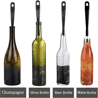 ALINK 16 inch Extra Long Black Bottle Cleaning Brush Cleaner for Washing Narrow Neck Beer/Wine/Thermos, Sport Well/Brewing Bottles/Hummingbird Feeder