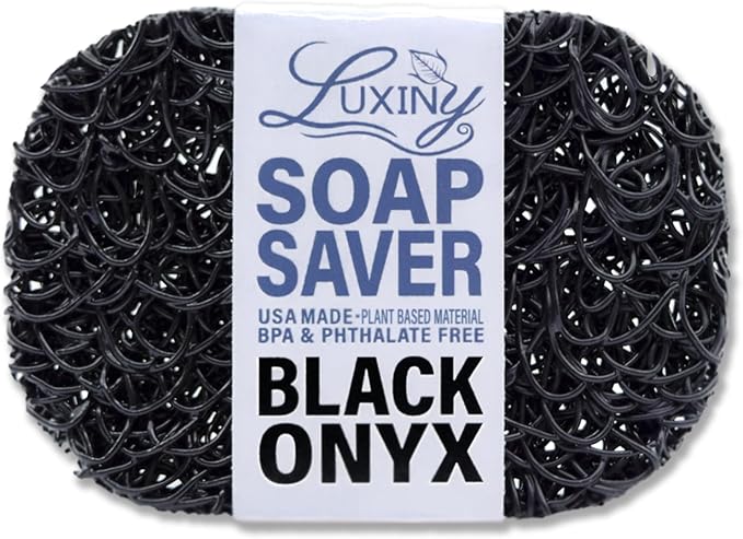Luxiny American Made Soap Saver & Lift for Soap Dish & Travel - Plant Based Black Onyx