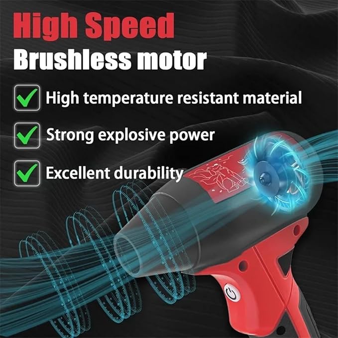 Jet Fan Mini Blower,Cordless Air Duster Comaptible with Milwaukee 18V Batteries,Handheld 130000RPM 4-Speed Turbo Dryer Blower for Car, Keyboard, Pet Hair Drying,Fallen Leaves(no Battery)