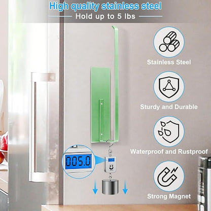 Paper Towel Holder, Magnetic Paper Towel Holder for Fridge, Toilet Paper Roll Holder Magnet Towel Rack Wall Mount Fridge Organizer for Paper Towels Rolls Bathroom Pantry RV Kitchen Storage Green
