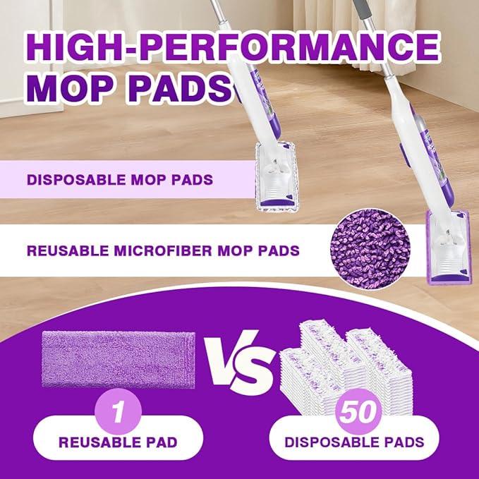 HOMEXCEL Reusable Microfiber Mop Pads for Swiffer PowerMop, Power Mop Pads Refills for 13''-15'' Spray Mop, Machine Washable Power Mop Pads Replacement for Multi-Surface Floor Cleaning, Pack of 16
