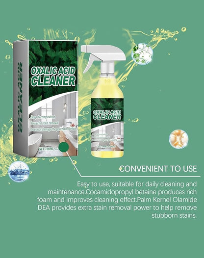 Oxalic Acid Cleaner - 2026 Oxalic Acid Powerful Stain Cleaner, Advanced Rust & Water Scale Remover, Multi-Surface Cleaning Spray for Bathroom & Kitchen Tiles, Sinks, Tubs & Porcelain (1PCS)
