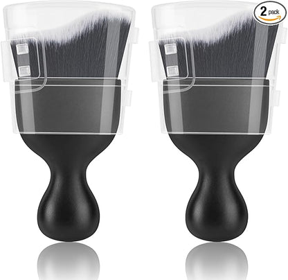Amrules 2 PCS Car Interior Detailing Brush, Auto Car Dusting Brushes, Soft Bristles Duster Removal Cleaning Tool for Dashboard Interior, Exterior, Skylight, Leather, Dust Brush, Black & White