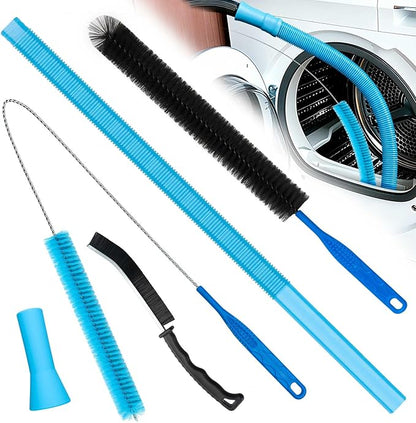 Dryer Vent Cleaner Kit,4 Pieces Dryer Lint Cleaner Vacuum Attachment & Brush Tool–Dryer Vent Cleaning Kit for Front Load,Dryer Lint Trap Cleaner with Hose,Dryer Vent Cleaner for Lint Removal (Black)