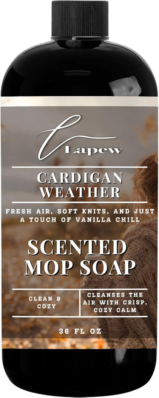 Lapew Cardigan Weather Scented Mop Soap - Luxury Floor Cleaner Concentrate for Mopping Tile, Laminate, Vinyl & Hardwood | Streak-Free, Low-Foam | 36 oz