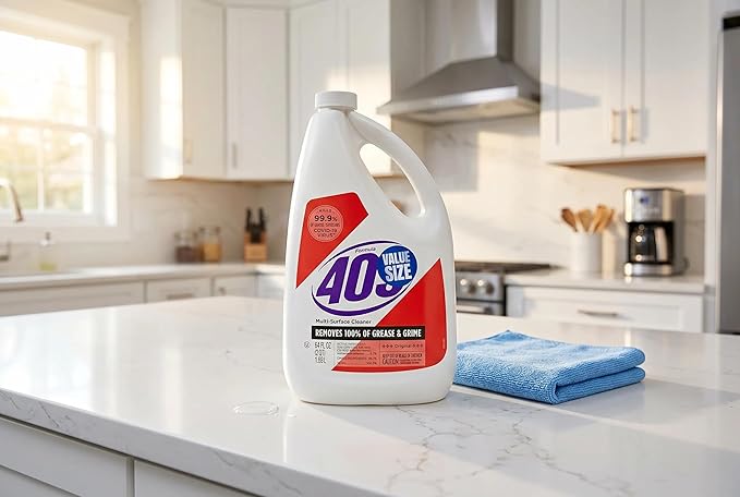 409 Multi Surface Cleaner Spray Refill, Antibacterial All Purpose Cleaner & Disinfectant Spray Kills 99.9% of Germs, Kitchen Bathroom Degreaser, 64 Oz Bottle bundled with Microfiber Cleaning Cloth
