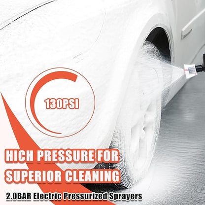 Electric Foam Sprayer for Car Washing, 130 PSI USB Rechargeable Cordless Foam Cannon, 2L Foam Pump Sprayer 2026 New Upgrade Black