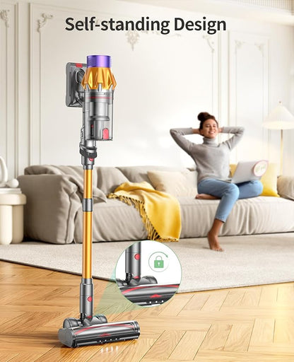 Cordless Vacuum Cleaner, 650W 55KPA 70Mins Vacuum Cleaners for Home,Stick Vacuum with Self-Standing ,Wall Mount Dock, 3.3Ft Hose,Aromatherapy, Household Vacuum for Pet Hair/Carpets/Hardwood（X7A Pro）