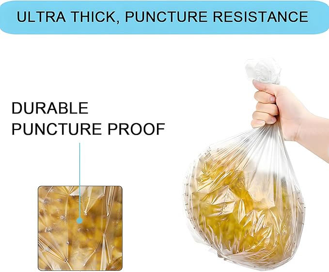 15 Gallon Trash Bags - 1 MIL Ultra Strong Tall Kitchen Garbage Bags, Unscented Trash Can Liners for Office, 60 Count